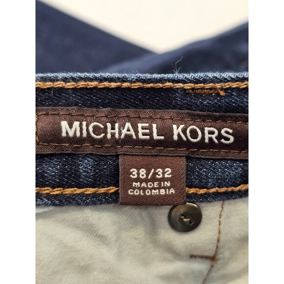 MICHAEL KORS 38/32 Tailored Fit Denim Tapered Leg Blue Jeans Pants Men's EUC - Picture 6 of 8